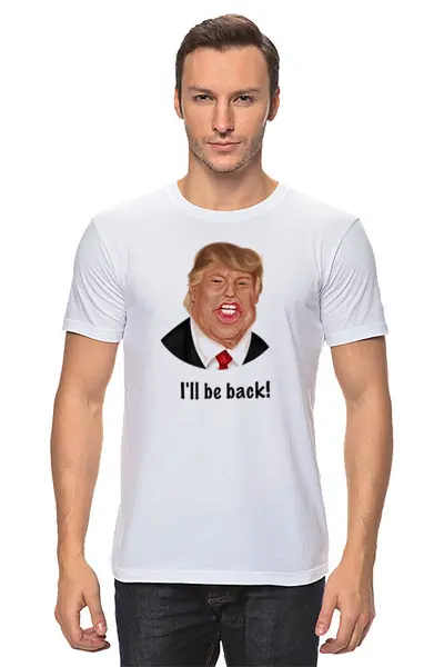 Заказать мужскую футболку в Москве. Футболка классическая Donald от gent777 - готовые дизайны и нанесение принтов.
