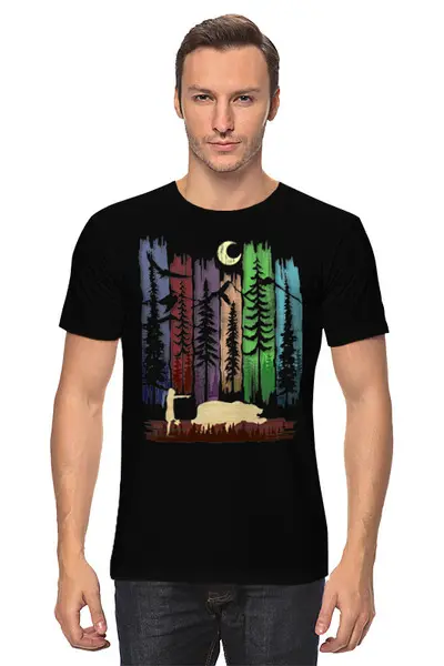 Заказать мужскую футболку в Москве. Футболка классическая Forest Friends от oneredfoxstore@gmail.com - готовые дизайны и нанесение принтов.