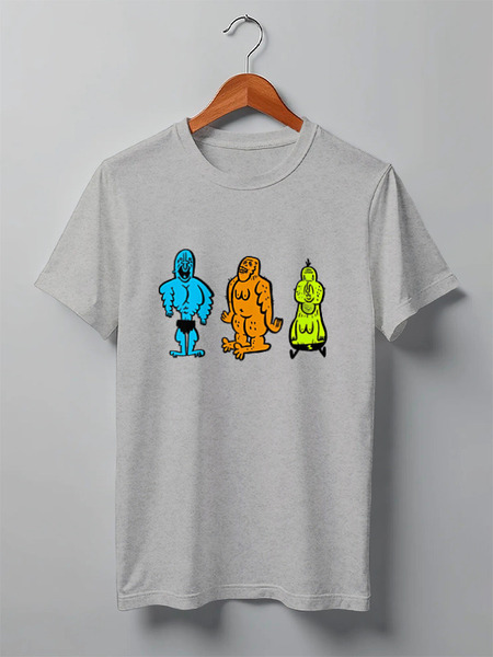 Заказать мужскую футболку в Москве. Футболка классическая Цветные монстры от denis01001 - готовые дизайны и нанесение принтов.