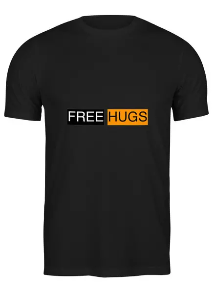 Заказать мужскую футболку в Москве. Футболка классическая FREE HUGS от Alex Foregly - готовые дизайны и нанесение принтов.