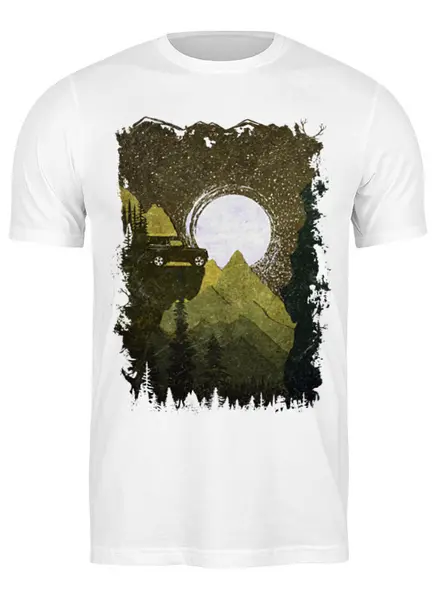 Заказать мужскую футболку в Москве. Футболка классическая Offroad Expedition от oneredfoxstore@gmail.com - готовые дизайны и нанесение принтов.