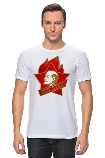 Заказать мужскую футболку в Москве. Футболка классическая Red star от gopotol - готовые дизайны и нанесение принтов.