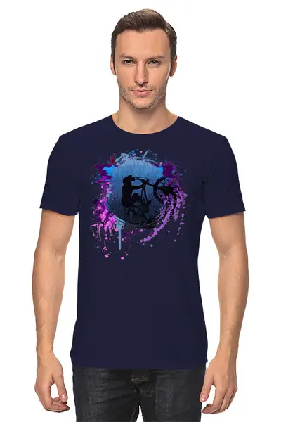 Заказать мужскую футболку в Москве. Футболка классическая MTB Ride от oneredfoxstore@gmail.com - готовые дизайны и нанесение принтов.