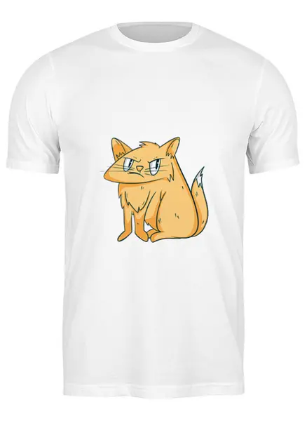 Заказать мужскую футболку в Москве. Футболка классическая Grumpy Cat от Павел Павел - готовые дизайны и нанесение принтов.