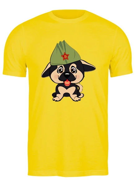Заказать мужскую футболку в Москве. Футболка классическая Песик  от Print design  - готовые дизайны и нанесение принтов.
