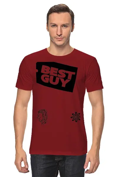 Заказать мужскую футболку в Москве. Футболка классическая фудболка (BEST GUY) от лёхи от Максик Параелов - готовые дизайны и нанесение принтов.