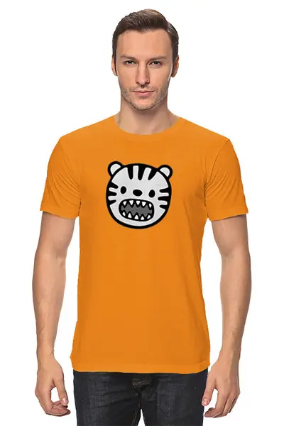 Заказать мужскую футболку в Москве. Футболка классическая ТИГРЕНОК от cooldesign  - готовые дизайны и нанесение принтов.