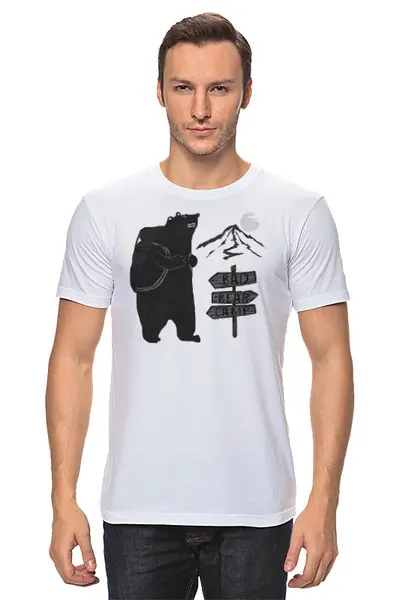 Заказать мужскую футболку в Москве. Футболка классическая Nomad Camp от oneredfoxstore@gmail.com - готовые дизайны и нанесение принтов.