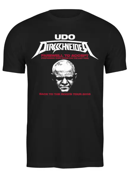 Заказать мужскую футболку в Москве. Футболка классическая Udo Dirkschneider от Leichenwagen - готовые дизайны и нанесение принтов.