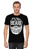 Заказать мужскую футболку в Москве. Футболка классическая Great Beard Great Responsibility White от Алена Суманеева - готовые дизайны и нанесение принтов.