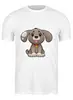 Заказать мужскую футболку в Москве. Футболка классическая Милая собачка от Yaroslava - готовые дизайны и нанесение принтов.