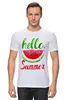Заказать мужскую футболку в Москве. Футболка классическая Hello summer от Liby - готовые дизайны и нанесение принтов.