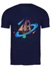 Заказать мужскую футболку в Москве. Футболка классическая Корабль в космосе от Dzhantaev Nurbakyt - готовые дизайны и нанесение принтов.
