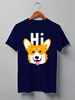 Заказать мужскую футболку в Москве. Футболка классическая ☂ Hi Corgi ☂ от balden - готовые дизайны и нанесение принтов.