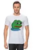 Заказать мужскую футболку в Москве. Футболка классическая Грустная лягушка от Memepedia - готовые дизайны и нанесение принтов.