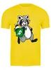 Заказать мужскую футболку в Москве. Футболка классическая Денежный енот от T-shirt print  - готовые дизайны и нанесение принтов.