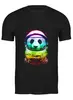 Заказать мужскую футболку в Москве. Футболка классическая Космическая панда от YellowCloverShop - готовые дизайны и нанесение принтов.