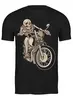 Заказать мужскую футболку в Москве. Футболка классическая Skeleton Biker от Leichenwagen - готовые дизайны и нанесение принтов.
