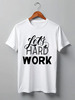 Заказать мужскую футболку в Москве. Футболка классическая Let's hard work от Elena Maslova - готовые дизайны и нанесение принтов.