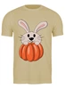 Заказать мужскую футболку в Москве. Футболка классическая Кролик с тыквой от skynatural - готовые дизайны и нанесение принтов.