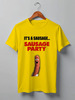 Заказать мужскую футболку в Москве. Футболка классическая SAUSAGE PARTY - Полный расколбас! от art_yaroslav - готовые дизайны и нанесение принтов.