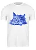Заказать мужскую футболку в Москве. Футболка классическая Задумчивый кот от ПРИНТЫ ПЕЧАТЬ  - готовые дизайны и нанесение принтов.