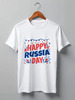 Заказать мужскую футболку в Москве. Футболка классическая Happy Russia Day от Дана Столыпина - готовые дизайны и нанесение принтов.