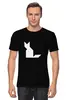 Заказать мужскую футболку в Москве. Футболка классическая Белая кошка танграм от namormai@mail.ru - готовые дизайны и нанесение принтов.