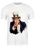 Заказать мужскую футболку в Москве. Футболка классическая Uncle Sam от karbafoss - готовые дизайны и нанесение принтов.