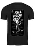 Заказать мужскую футболку в Москве. Футболка классическая Kill Your Self от Leichenwagen - готовые дизайны и нанесение принтов.
