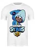 Заказать мужскую футболку в Москве. Футболка классическая Brawl Stars Leon Shark от weeert - готовые дизайны и нанесение принтов.