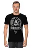 Заказать мужскую футболку в Москве. Футболка классическая BMSTU Rockets black edition  от Спортклуб КФ МГТУ - готовые дизайны и нанесение принтов.