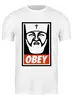 Заказать мужскую футболку в Москве. Футболка классическая Kirill OBEY от LINGAM ART | lingam.ord@gmail.com - готовые дизайны и нанесение принтов.