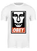 Заказать мужскую футболку в Москве. Футболка классическая Putin OBEY от LINGAM ART | lingam.ord@gmail.com - готовые дизайны и нанесение принтов.