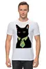 Заказать мужскую футболку в Москве. Футболка классическая Деловой кот от karbafoss - готовые дизайны и нанесение принтов.