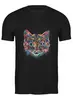 Заказать мужскую футболку в Москве. Футболка классическая Пёстрый кот от ISliM - готовые дизайны и нанесение принтов.