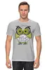 Заказать мужскую футболку в Москве. Футболка классическая Owl Here от oneredfoxstore@gmail.com - готовые дизайны и нанесение принтов.