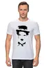 Заказать мужскую футболку в Москве. Футболка классическая Чарли Чаплин от coolmag - готовые дизайны и нанесение принтов.