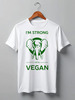 Заказать мужскую футболку в Москве. Футболка классическая I'm strong & i'm vegan от catification - готовые дизайны и нанесение принтов.