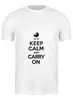 Заказать мужскую футболку в Москве. Футболка классическая Keep calm & Carry on от litium - готовые дизайны и нанесение принтов.