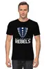 Заказать мужскую футболку в Москве. Футболка классическая Ребелс регби от rugby - готовые дизайны и нанесение принтов.