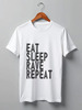 Заказать мужскую футболку в Москве. Футболка классическая Eat Sleep Rave Repeat от ualexandrova - готовые дизайны и нанесение принтов.