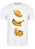 Заказать мужскую футболку в Москве. Футболка классическая Летние желтые фрукты бананы, манго, опунция от Виктория  - готовые дизайны и нанесение принтов.
