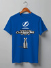 Заказать мужскую футболку в Москве. Футболка классическая Tampa Bay Lightning Stanley Cup Champions 2020 от KutvinoV.com  - готовые дизайны и нанесение принтов.