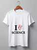 Заказать мужскую футболку в Москве. Футболка классическая I love science (я люблю науку) от Ксения Золотухина - готовые дизайны и нанесение принтов.