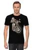 Заказать мужскую футболку в Москве. Футболка классическая Skeleton Biker от Leichenwagen - готовые дизайны и нанесение принтов.