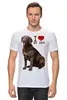 Заказать мужскую футболку в Москве. Футболка классическая I love my dog от Александр А. - готовые дизайны и нанесение принтов.