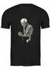Заказать мужскую футболку в Москве. Футболка классическая Скелет с плеером от printik - готовые дизайны и нанесение принтов.