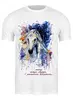 Заказать мужскую футболку в Москве. Футболка классическая Год лошади (с надписью)                         от Savara - готовые дизайны и нанесение принтов.