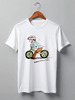 Заказать мужскую футболку в Москве. Футболка классическая Беговелогонщик от Julissa_limejuice - готовые дизайны и нанесение принтов.